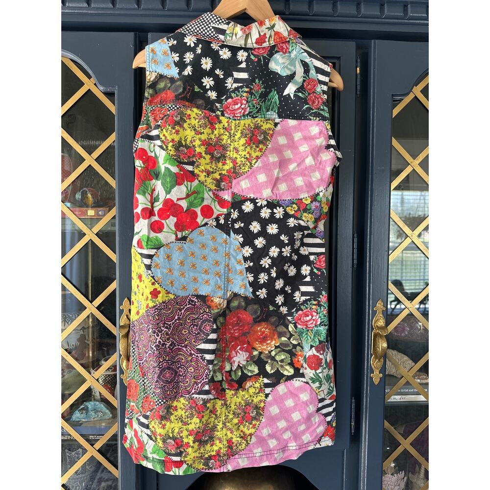 Moschino Jeans Patchwork Heart Print Mini Dress Multicolor IT 46 US 12 8 - Picture 4 of 9